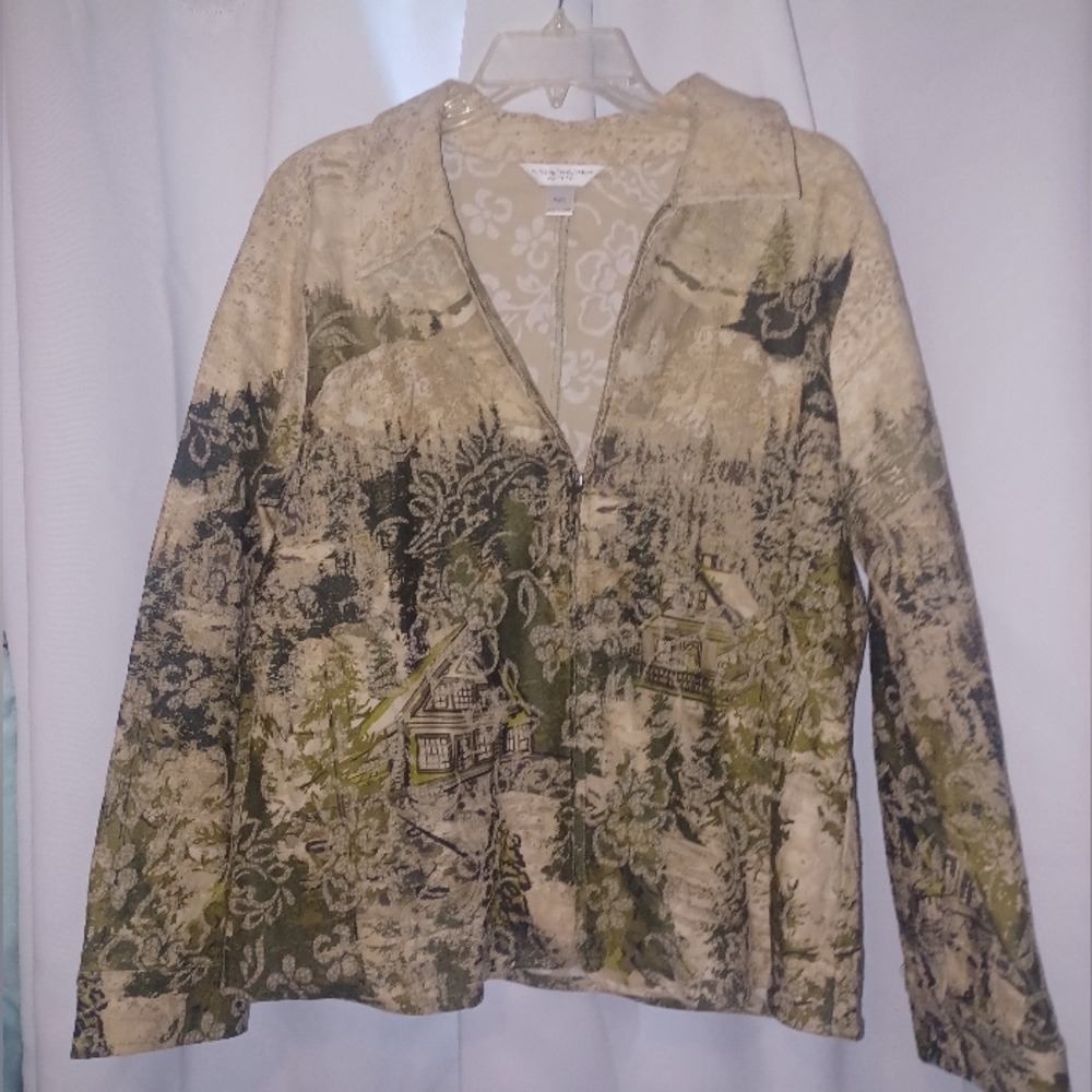 Christopher & Banks Petite Graffic Jacket Size XL